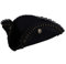 Thetru Kostüm Zubehör Hut Dreispitz Pirat schwarz Karneval Fasching Gr. 59