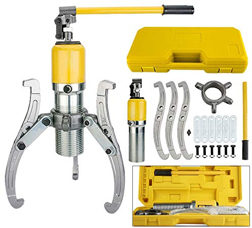 LENJKYYO Extracteur hydraulique 20T - 3 mâchoires - Avec tête de pompe - Extracteur de roue polaire - Moyeu de roue hydraulique - Kit d'extracteur pour moyeux et brides