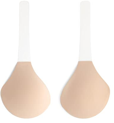 Bye Bra Ascensori scolpiti, reggiseno pull-on, reggiseno adesivo, reggiseno riutilizzabile, fino a tazza H, beige/nero, Beige, F