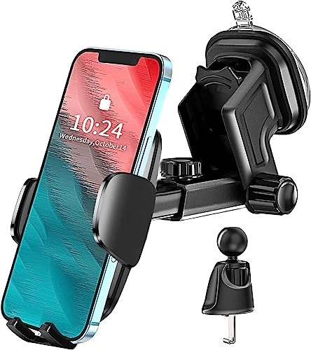 Handyhalterung Auto für Apple iPhone 16/16e/16 Pro Max/16 Plus/15 14 Pro Max/13 12 11,Samsung S25 S24 S23 S22 S21 Plus Ultra FE Handy KFZ HandyHalter auf Armaturenbrett/Windschutzscheibe/Lüftung