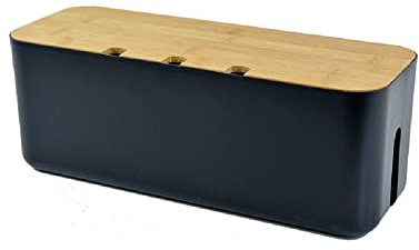 Sourcemall Caja de gestión de cablesCaja organizadora de cables Ocultar y ocultar regletas de enchufes y cables de alimentación de televisores, ordenadores y escritorios (negro grande)
