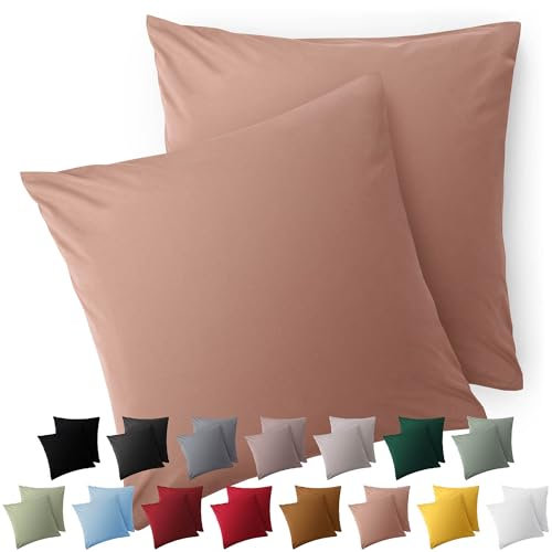 Blumtal Kissenbezug 50 x 50, 2 Stück - Oeko-TEX zert. Kissenbezüge 100% Mikrofaser in extra weich & waschmaschinenfest - Bezug Kissen 50x50 Rosa