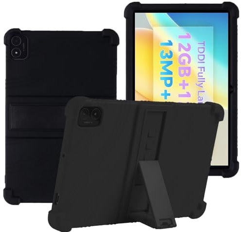 YHFZR Funda para New TECLAST M40 Plus/P40S/P40HD 10,1'' 2023, Silicón Ligera Carcasa Antideslizante con Soporte para los niños para New TECLAST M40 Plus/P40S/P40HD 10,1'' 2023, Negro
