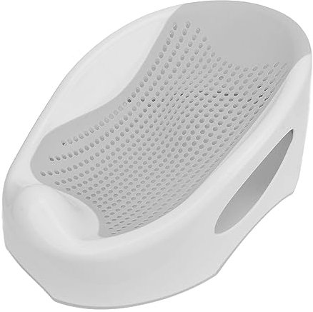 Baby-Badewannenstütze, Tragbare, Faltbare, Rutschfeste Badewannenstütze, Liegebadematte, mit Rutschfestem Badenetz, für Neugeborene (Hellgrau)