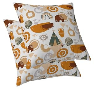 ggaimwf Dschungeltier-Kissenbezüge Hobo-Stil Elefantendruck Afrika Bunte Kinderkissen Dekorativer Kissenhüllen aus Leinenoptik für Kinderzimmer Mädchen Schlafzimmer Kleinkind 40x40cm 2er Set