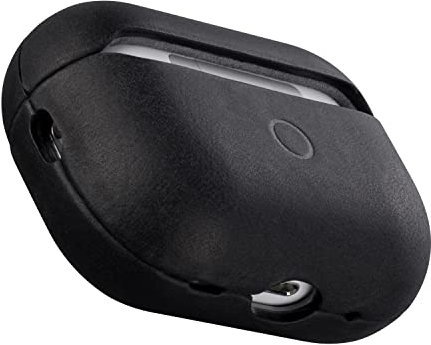 Maogoam für AirPods Pro 2. Generation Etui Leder, Echtes Vintage Crazy Horse Rindsleder Etui für Airpods Pro 2, Retro Indiana-Jones Style, Die Front LED sichtbar, Schwarz