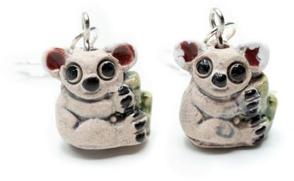 Miniblings Koala Kinder Ohrringe Koalabär Zootier Tier Keramik vergoldet | Ohrschmuck, sorgfältig in Berlin gefertigt, mit Handarbeit