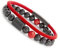 Pulseras Hombre Piedras | Regalo hombre, Día del Padre | Bracelet, Pulseras Hombre (2 pulseras), Elástica de Piedras Naturales 8mm y Cuerda Naútica 4mm | Pulsera Hombre con Piedra de Ónix (Rojo)