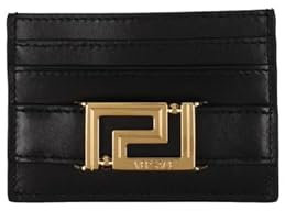 Versace Greca Goddess Leder Kartenetui mit Geschenkbox, Schwarz, Geldbörse