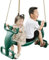The Magic Toy Shop Two Kids Tandem Swing Seat – Sturdy & Weatherproof Outdoor Fun, Easy to Assemble & Wipe Clean – Great Playground Equipment for Siblings, Twins & Friends