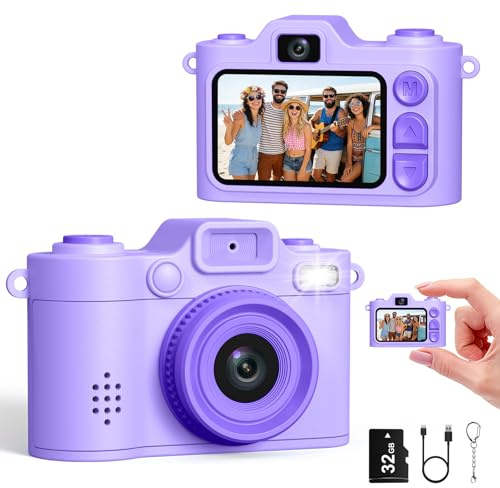 Mini Digital Camera - 1080P HD Video Camera, 1.38-inch Color Screen Selfie Keychain Camera with Flash and Recording Function, Mini Thumb Camera Creative Gift