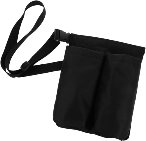 TEHAUX Pochette de Rangement la Taille Double Poche de Taille en Tissu Oxford Noir, Réglable et Pratique pour Bouteilles D'huile et Lotion de Massage pour Professionnels