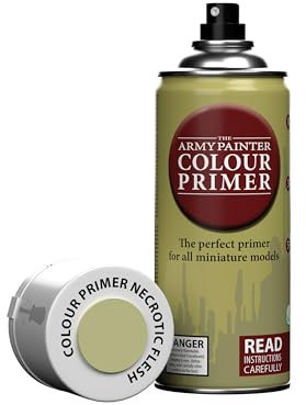 The Army Painter Colour Primer, Necrotic Flesh, 400ml, 13.5oz - Acrylic Spray Undercoat for Miniature Painting Proof/Evidence: