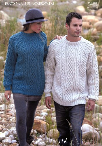 SIRDAR BONUS ARAN KNITTING PATTERN 9465