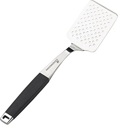 LANDMANN Grillwender | Ideal für großes Grillgut geeignet | Ergonomisch optimierte Formgebung | Gummierter Griff für eine sichere Handhabung | Maße 5 x 42 x 9,5cm [Edelstahl]