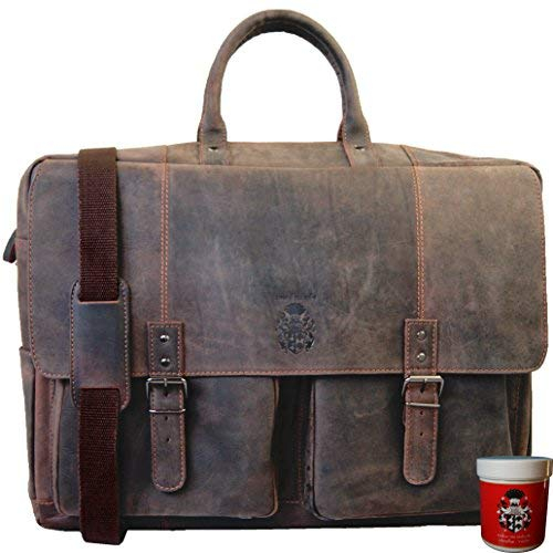 Baron of MALTZAHN 21 Zoll Aktentasche Reisetasche Van Gogh aus Leder + Lederpflege