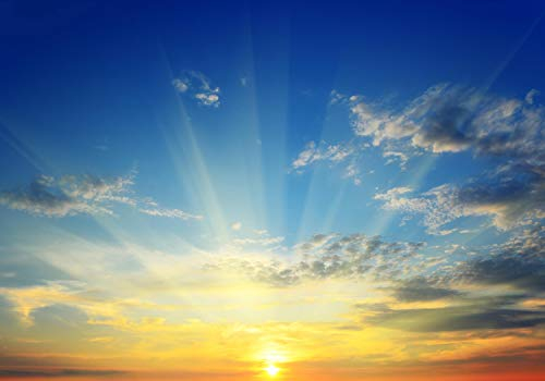 wandmotiv24 Fototapete Himmel-Sonnenuntergang, XL 350 x 245 cm - 7 Teile, Wanddeko, Wandbild, Wandtapete, Abendstimmung, Wolken, Sonne M0283