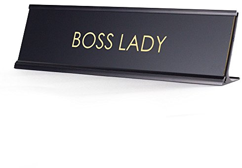 Boss Lady - Black Desk Name Plate for Boss
