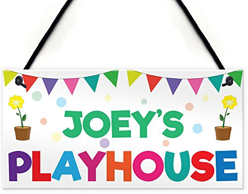 RED OCEAN Personalised Child's Playhouse Name Sign Hanging Plaque Son Daughter Gift