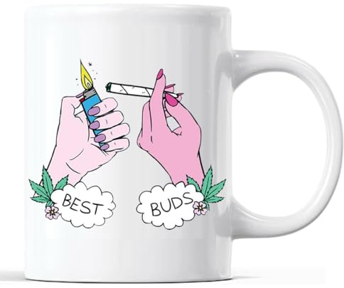 202Prints Best Buds Weed Marijuana Stoned Faded Kundenspezifische bedruckte Kaffeetasse – 11 Oz - Qualitäts Keramiktasse