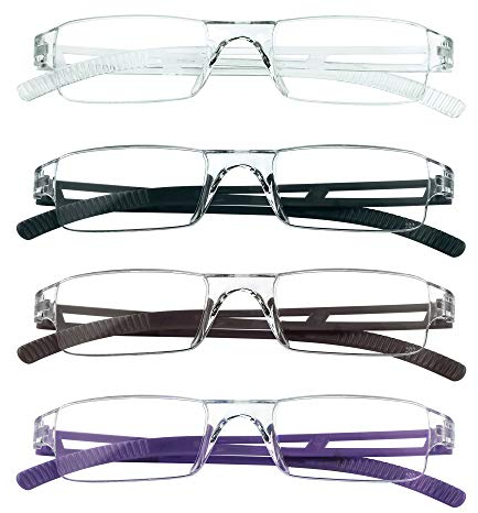 LifeArt Lesebrillen, Blaulicht-Blockierbrille, Computer-Lesebrille für Damen und Herren, Brillengestell mit rechteckigem Mode-Design (4 Farbe, 1.50)