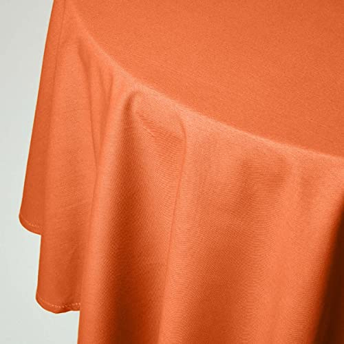 Homescapes Tischdecke Terracotta rund mit Hohlsaum aus 100% Baumwolle 178 cm, rundes Tischtuch, waschbar & pflegeleicht