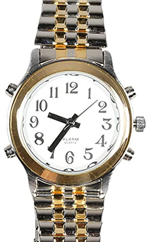 LOVISION Montre parlante Style homme malvoyant avec date et alarme - Taille : Homme - Argent - Homme