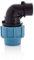HYDROBIL MDPE Fitting für Wasserrohre, Winkel Adapter 20mm x 1/2 BSP Innengewinde, für MDPE Kunststoffrohre, 16 Bar, Max. Temp. 45°C, Klemmringverschraubungen