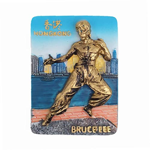 3D-Kühlschrankmagnet, Bruce Lee Hongkong, China, Reise-Souvenir, Geschenk, Heim- und Küchendekoration, magnetischer Aufkleber, Hongkong China Kühlschrankmagnet Kollektion