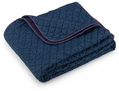 Tommy Hilfiger Tagesdecke Stone I Farbe Blue I Größe 230x250 cm I Reine Baumwolle