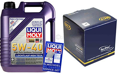 Filter Set Inspektionspaket 5 Liter Motoröl Leichtlauf High Tech 5W-40 SCT Germany Ölfilter