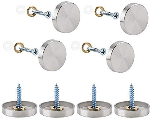 INCREWAY 20 Sätze Edelstahl dekorativ Nägel, 25mm Zylindrisch Spiegel Schrauben Spiegelnagel mit Dekorativ Kappen