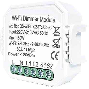 Interruttore luce intelligente diy Interruttore fai-da-te Modulo Smart Life/Tuya APP Telecomando, funziona 1/2 Way (2C dimmer)