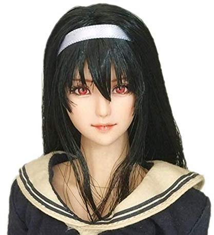 HiPlay 1/6 Scale Female Figure Head Sculpt, 100% Handmade & Customized Makeup, Anime Style, Beauty Charming Girl Doll Head for 12 Action Figure TBLeague/Obitsu/JIAOU CDH91 (Natural Skin)