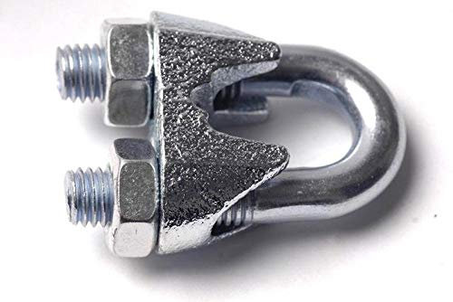 Wire Rope Grips Clamps U Bolts Fitting Cable Cord Tie Heavy Duty Steel Metal (Clamp Size: 20mm / Pack Size: 3pc)