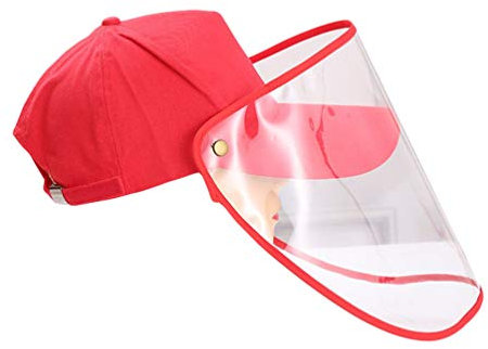 DianShaoA Abnehmbare Schutzkappe Gesichtsschutz Sicherheit Baseball Bump Cap Influenza Schutzkappe Leichter Und Atmungsaktiver Schutzhelm Rot Hutumfang:58cm