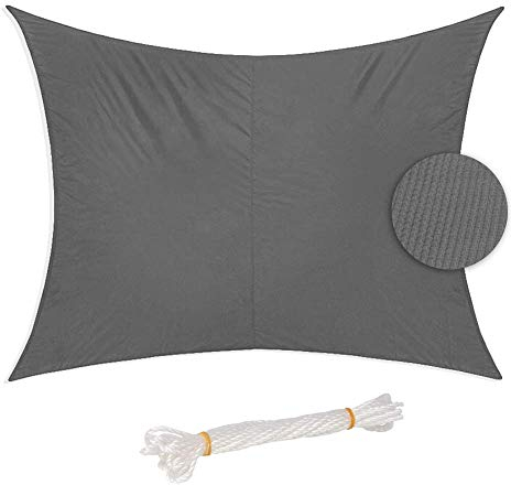 Expand Sonnensegel Rechteck Sonnenschutz für den Garten, Terrasse, Balkon, Pool, Spielplatz Schattenspender Windschutz Beschattung wasserabweisend mit UV Schutz HDPEAnthrazit 4x5m