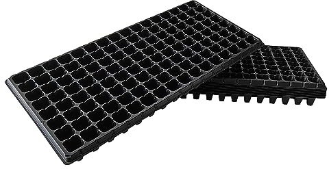 RooTrimmer GGBQ128 Anzuchtschalen mit 128 Zellen, dick, langlebig, 128 Zellen, flach, Kunststoff, Flache Schale für TD538 1020 Tabletts (54 cm, 28 cm, tief 4,8 cm), 10 Stück