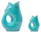 Gurgle Pot Fischkrug – Set mit 2 Stück, französisch inspiriertes Design, großer Krug 1,2 l mit passendem Sahnekännchen, Aqua, das perfekte Geschirr für den Innen- oder Außenbereich, 107 ml und 90 ml