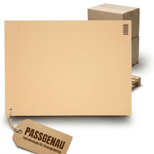 KK Verpackungen Wellpapp-Zuschnitte 800x600mm | 20 Stück, 1-wellig B-Welle | Palettenzwischenlage & Palettendeckel für Einwegpaletten | Kartonzuschnitte aus stabiler Wellpappe