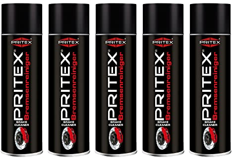 PRITEX – Bremsenreiniger Spray 5 x 500 ml – Auto Teilereiniger zur Entfettung von Bremsen, Kupplungen, Motor- & Maschinenteilen – rückstandsfrei & umweltneutral
