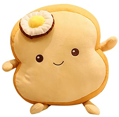 Toast Plüschtier, Toastbrotkissen Simulation Toastbrot Form Kissen Gefüllte Puppe niedliche Toast geschnittenes Home Bed Room Decor Weich Essen Kissen Brotkissen Puppe Spielzeug Geschenk, 45CM
