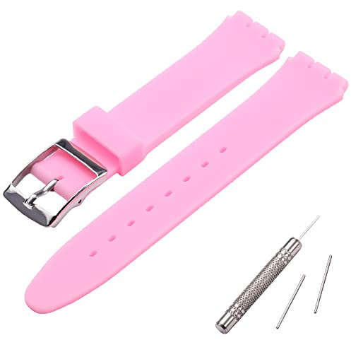 MCXGL Bracelet de rechange en caoutchouc de silicone résistant à la transpiration avec boucle en acier inoxydable Rose 19 mm