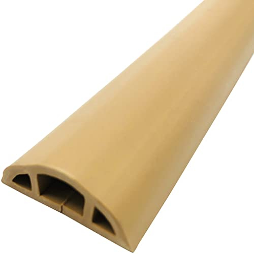 DXIUMZHP Canaleta Cables Suelo Adhesiva Semicírculo para Uso Doméstico Pasacables Suelo,Material Blando De PVC Corte Fácil Anti-Step Y Anti-estrés (Color : Light Brown, Size : 3m)