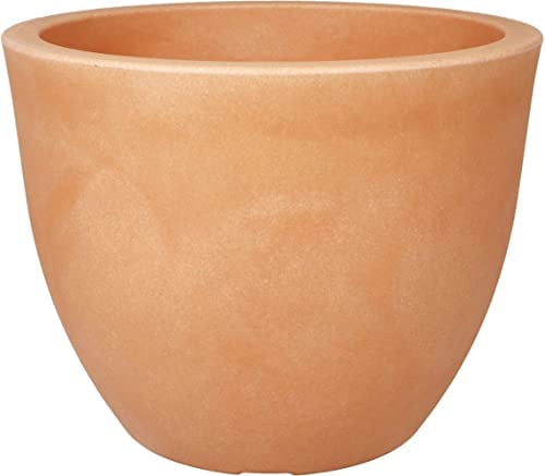 MePla Siena - Pot de fleurs rond - Résistant aux intempéries - Résistant aux UV - Diamètre 60 cm - Terra