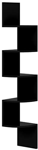 vidaXL Wand-Eckregal Hochglanz-Schwarz 19x19x123 cm Holzwerkstoff