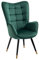 MEUBLE COSY Sessel Relaxsessel Lehnstühle Polstersessel Einzelsofa mit Vergoldeten Metallbeinen Ohrensessel für Wohnzimmer Schlafzimmer Büro Vanity, Samt, Grün