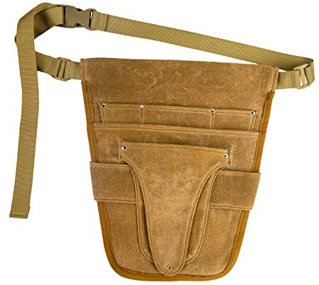 MagiDeal Handy Garden Tool Belt, with Multiple Pocket Heavy Duty Small Tool Belt Pouch Outdoor Gardening Tools Waist Belt for Women & Men Gardeners, Brown
