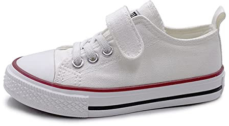 DEBAIJIA Niños Zapatos De Lona Sneakers Clásico Zapatillas de Deportivos Running Zapatos Atléticos Calzado De Deporte Casuales33-A-Blanco
