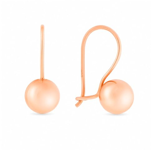 Golders Kugel-Ohrringe aus 585 Rotgold, Echtgold Ohrschmuck Damen